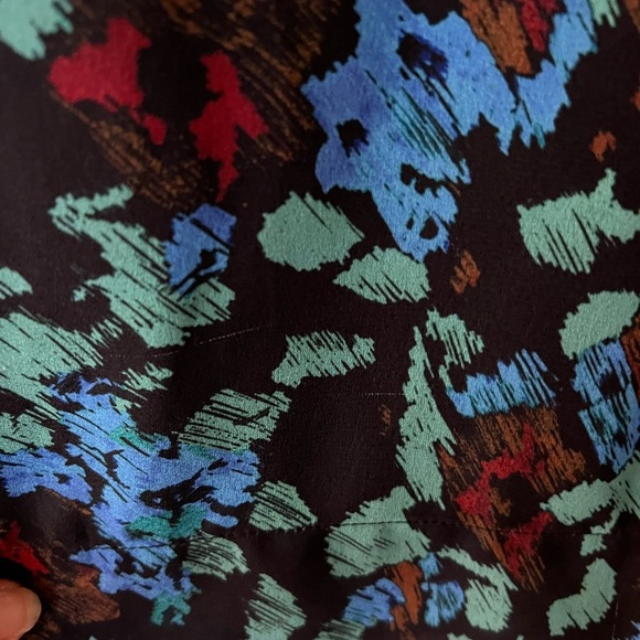 Ganni Printed Light Crepe Ruffle V-Neck Raglan Dress in Meadow Azure Blue 34 - Picture 7 of 16